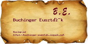 Buchinger Euszták névjegykártya